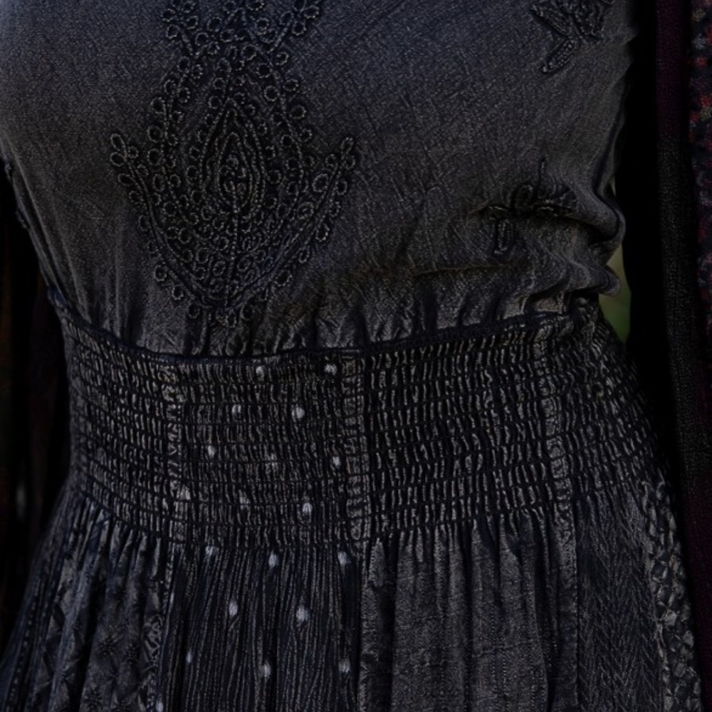NWT YOUNG THREADS BOHO MAXI BLACK DRESS - Picture 5 of 7